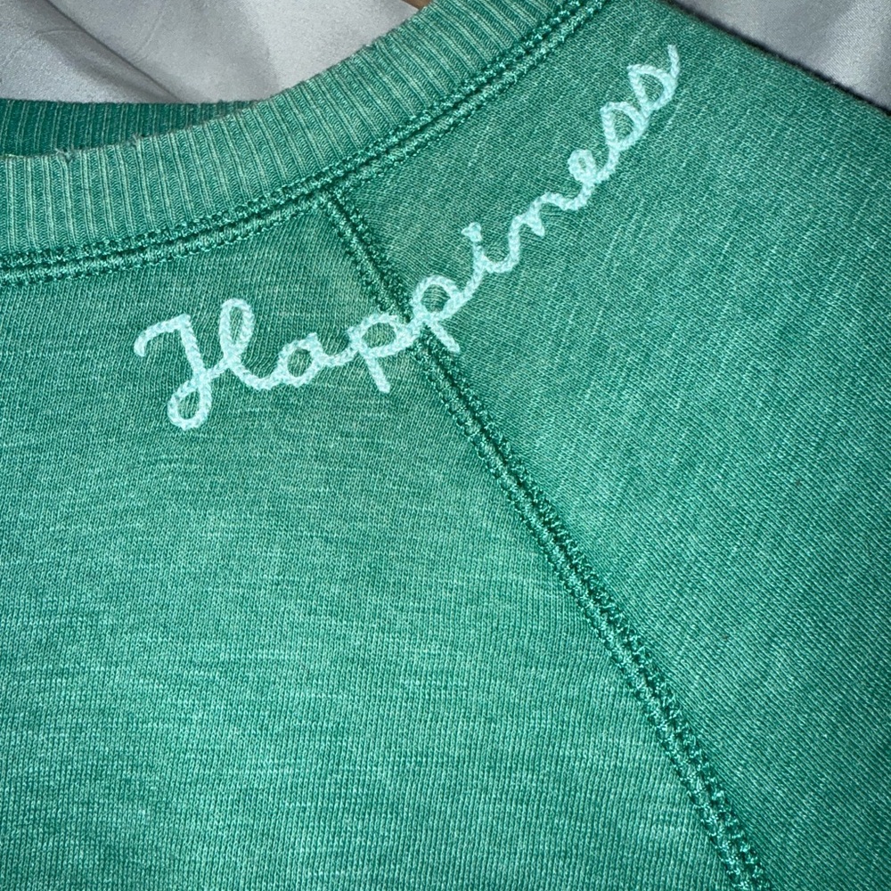 American Eagle Green Happiness Sweatshirt sz M - Picture 2 of 4
